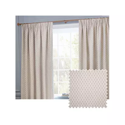 Sanderson Hutton Pair Lined Pencil Pleat Curtains Linen | H228 x W228 x D1cm
