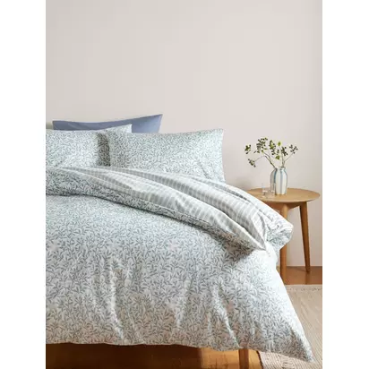 John Lewis Eloise Reversible Duvet Cover Set Blue/Multi | W220 x D225cm