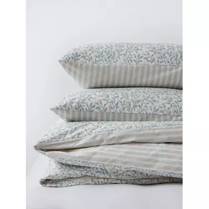 John Lewis Eloise Reversible Duvet Cover Set Blue/Multi | W220 x D225cm