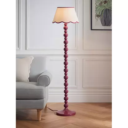 John Lewis + Matthew Williamson Bobbin Floor Lamp Base Red | H137 x Dia.28cm