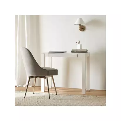 west elm Mid-Century Swivel Office Chair, Grey Grey | H89.50 x W49.50 x D59.40cm