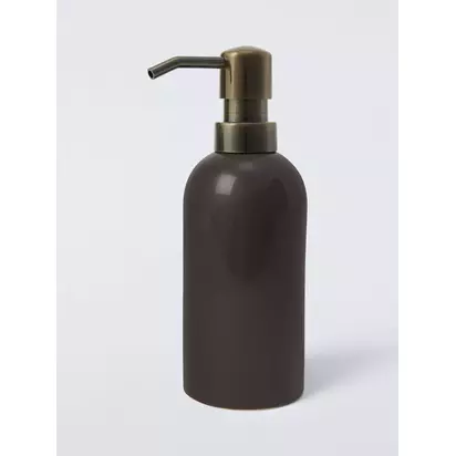 John Lewis Ceramic Soap Dispenser Cocoa | H 18.00 X W 6.50 X D 6.50 cm