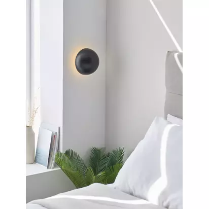 John Lewis Mushroom Rechargeable Dimmable Wall Light Black | H11 x W15 x D15cm