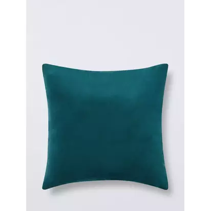 John Lewis Square Velvet Cushion Petrol | H45 x W45 x D6cm