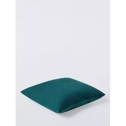 John Lewis Square Velvet Cushion Petrol | H45 x W45 x D6cm