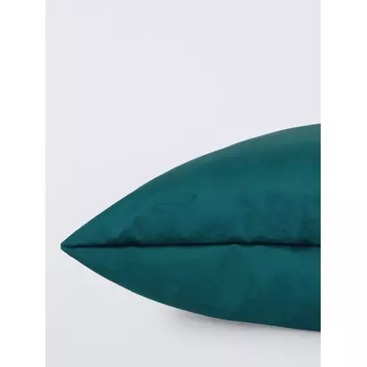 John Lewis Square Velvet Cushion Petrol | H45 x W45 x D6cm
