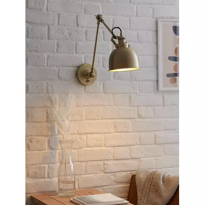 John Lewis Baldwin Reach Wall Light Brass | H33.90 x W15.80 x D34cm