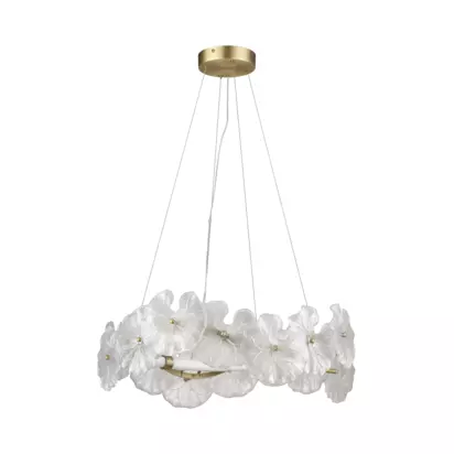 John Lewis Lily Pad Glass Chandelier, Matt Gold Matt Gold | H19.50 x W56 x D56cm