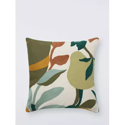 John Lewis Floral Crop Embroidered Cushion Pistachio | H50 x W50cm
