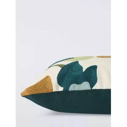 John Lewis Floral Crop Embroidered Cushion Pistachio | H50 x W50cm