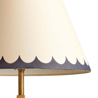 16cm empire shade in jet scallops hand painted card