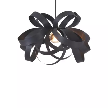 Tom Raffield Noctis Skipper Medium Pendant Ceiling Light, Black Black | 400x620x620mm