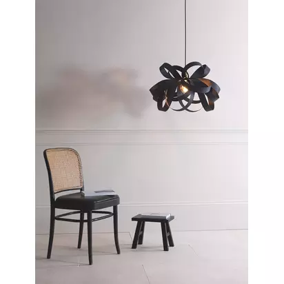 Tom Raffield Noctis Skipper Medium Pendant Ceiling Light, Black Black | 400x620x620mm