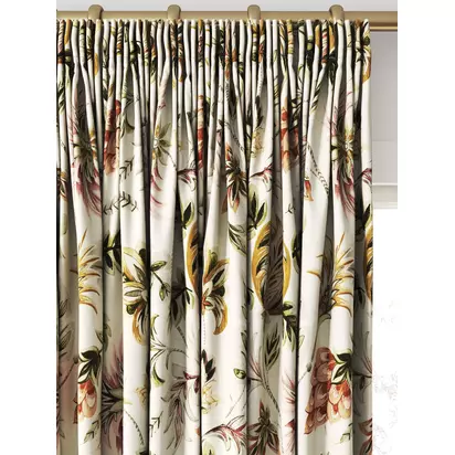 Clarke & Clarke Sizergh Made to Measure Curtains or Roman Blind, Blush/Sage Blush/Sage