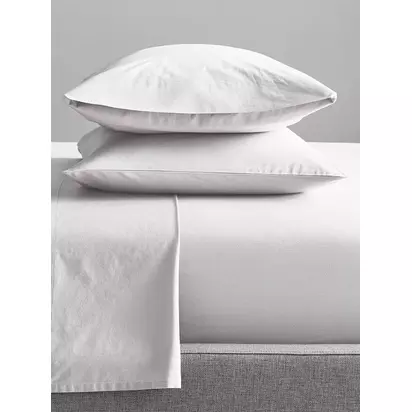 west elm Organic Cotton Fitted Sheet, White White | King