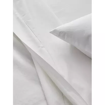west elm Organic Cotton Fitted Sheet, White White | King