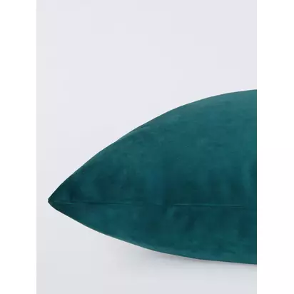 John Lewis Rectangular Velvet Cushion Petrol | H35 x W55 x D6cm