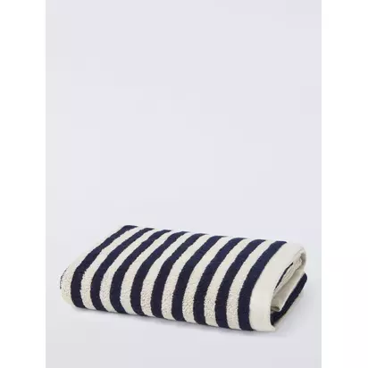 John Lewis Fine Stripe Towels Dark Indigo | H90 x W50cm