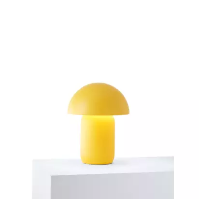 John Lewis Mushroom Rechargeable Portable Dimmable Table Lamp New Yellow | H25.50 x W20 x D20cm
