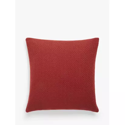 John Lewis Luce Textured Cushion Brick Red | H50 x W50cm