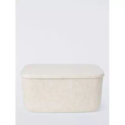 John Lewis Lidded Felt Storage Box, Ecru Ecru | H25 x W32 x D51cm