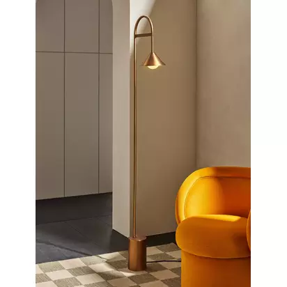 MADE Rhett Arc Floor Lamp, Metallics Metallics | H23 x W46 x D31cm