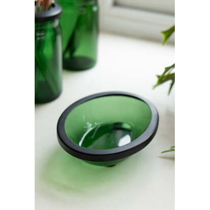 Apothecary-Style Green Glass Soap Dish