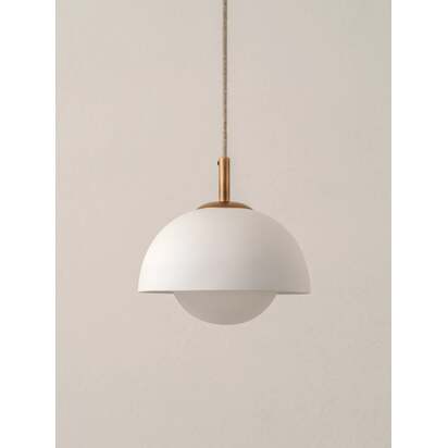 Porsa - 1 light aged brass and warm white porcelain pendant