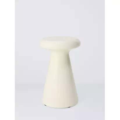 John Lewis Round Garden Side Table, Cream Cream | H46 x W30 x D30cm