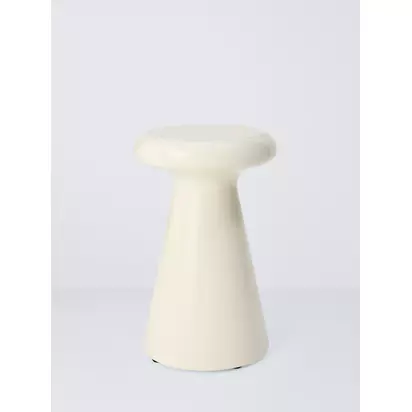 John Lewis Round Garden Side Table, Cream Cream | H46 x W30 x D30cm