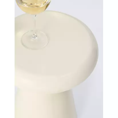 John Lewis Round Garden Side Table, Cream Cream | H46 x W30 x D30cm