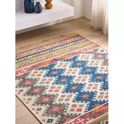 John Lewis Fusion Souk Kelim Rug Blue | L300 x W200 x D0.8cm