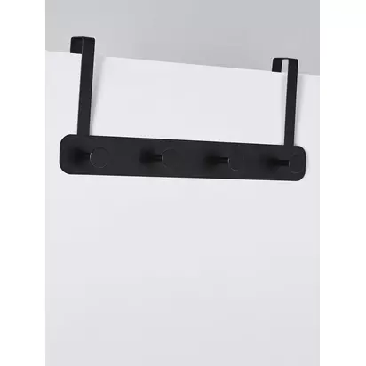 John Lewis Over The Door 4 Hook Hanging Rack Black | H 21.00 X W 46.00 X D 8.60 cm