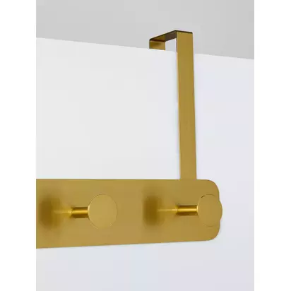 John Lewis Over The Door 4 Hook Hanging Rack Gold | H 21.00 X W 46.00 X D 8.60 cm