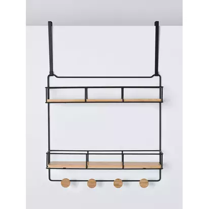 John Lewis Over the Organiser, Black Black/Natural | H 64.50 X W 43.30 X D 12.00 cm