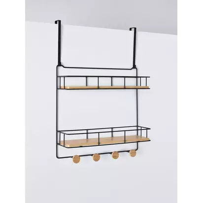 John Lewis Over the Organiser, Black Black/Natural | H 64.50 X W 43.30 X D 12.00 cm