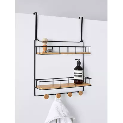John Lewis Over the Organiser, Black Black/Natural | H 64.50 X W 43.30 X D 12.00 cm