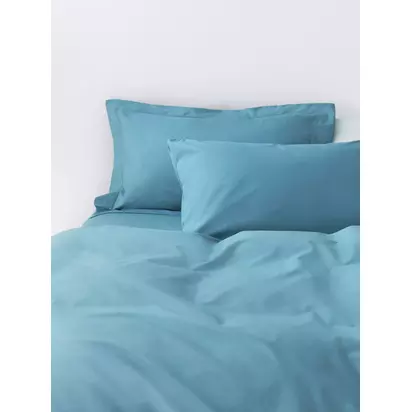 John Lewis Crisp & Fresh Egyptian Cotton Percale 200 Thread Count Bedding Lake Blue | H33.50cm * W26.00cm * D2.50cm