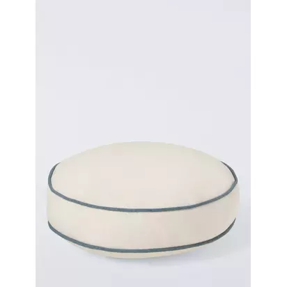 John Lewis Cotton Linen Round Scatter Cushion, 40cm Natural | Dia.40 x D10cm