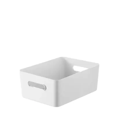 SmartStore Compact Large Storage Container, 15.4L, White White | H15.50 x W29 x D41cm