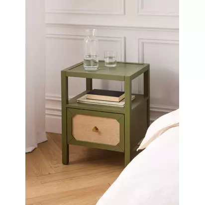 John Lewis Hetti 1 Drawer Bedside Table Green | H590 x W450 x D400mm
