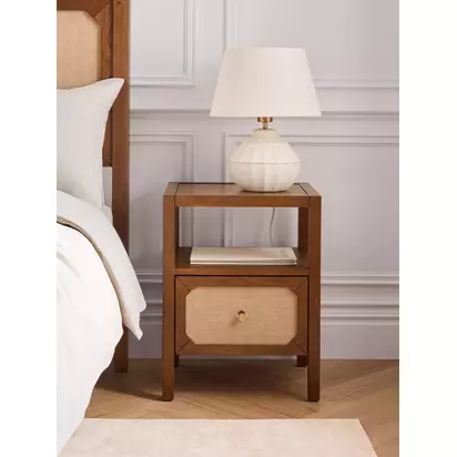 John Lewis Hetti 1 Drawer Bedside Table Natural | H590 x W450 x D400mm