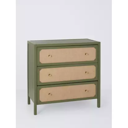 John Lewis Hetti 3 Drawer Chest Green | H800 x W900 x D450mm