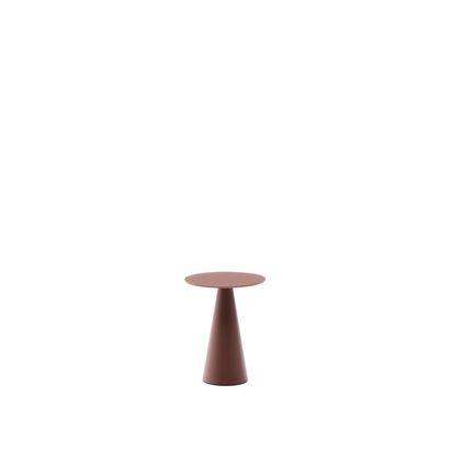 Wilshire side table with frosted tempered glass and matt terracotta painted steel finish Ã˜