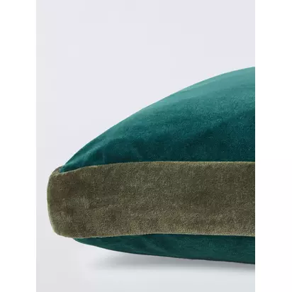 John Lewis Box Velvet Cushion Petrol | H40 x W40cm