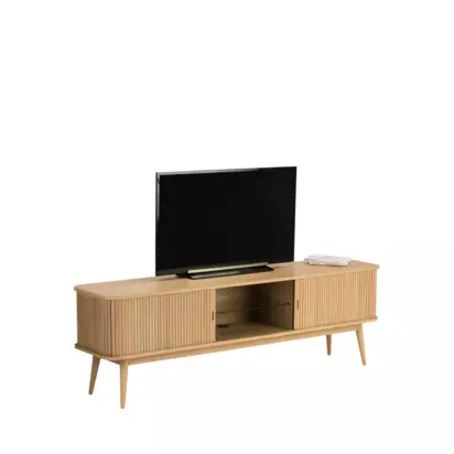 John Lewis Grayson Large TV Unit, Dark Brown Oak | H58.0  x W180.0 x D40.0 cm