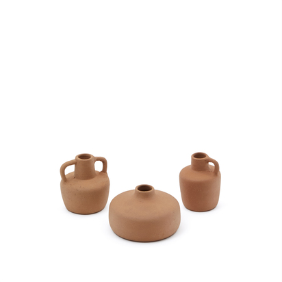 Sofra set of 3 terracotta vases, 6 cm / 7 cm / 10 cm