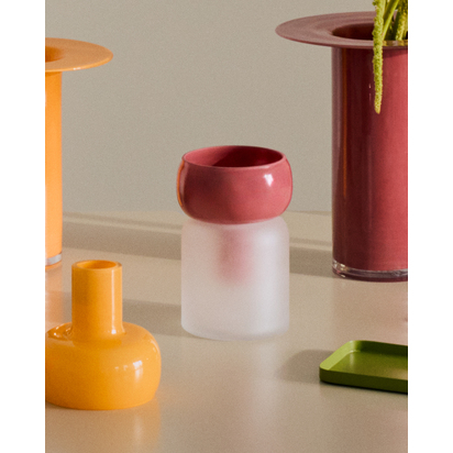 Kelse pink glass vase, 28 cm