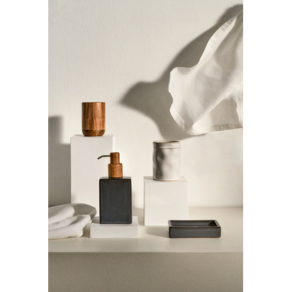 Silvet Gray Stoneware Soap Dispenser