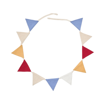 Deia 100% cotton, multi-coloured garland with 11 bunting flags, 250 cm